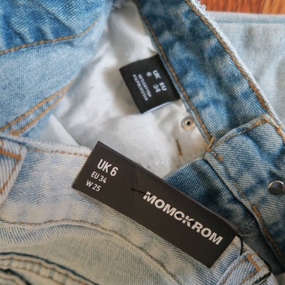 Momokrom Shredded Distressed Jeans 25 Light Blue - Picture 4 of 7